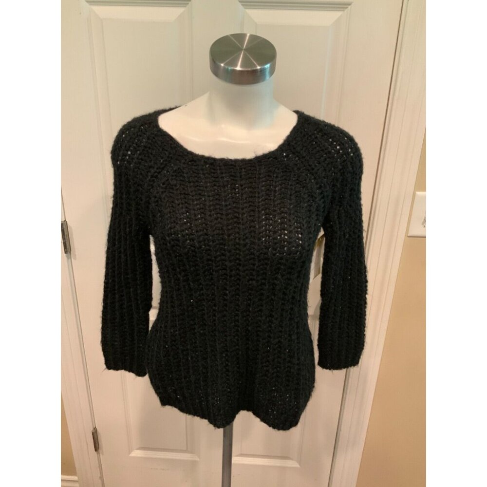 Knitted & Knotted Black Sequin Chunky Knit Sweater, Size XS, NWT!